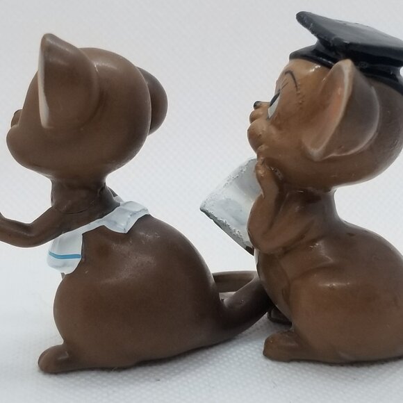Pair of Adorable Vintage Josef Originals Mice Graduate & Teacher w/ School Bell - Picture 7 of 9